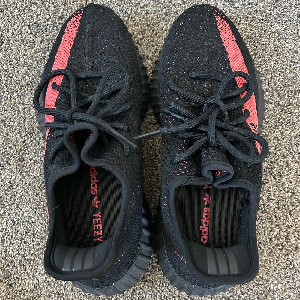 Adidas Yeezy Boost 350 V2 Black and Red Sneakers